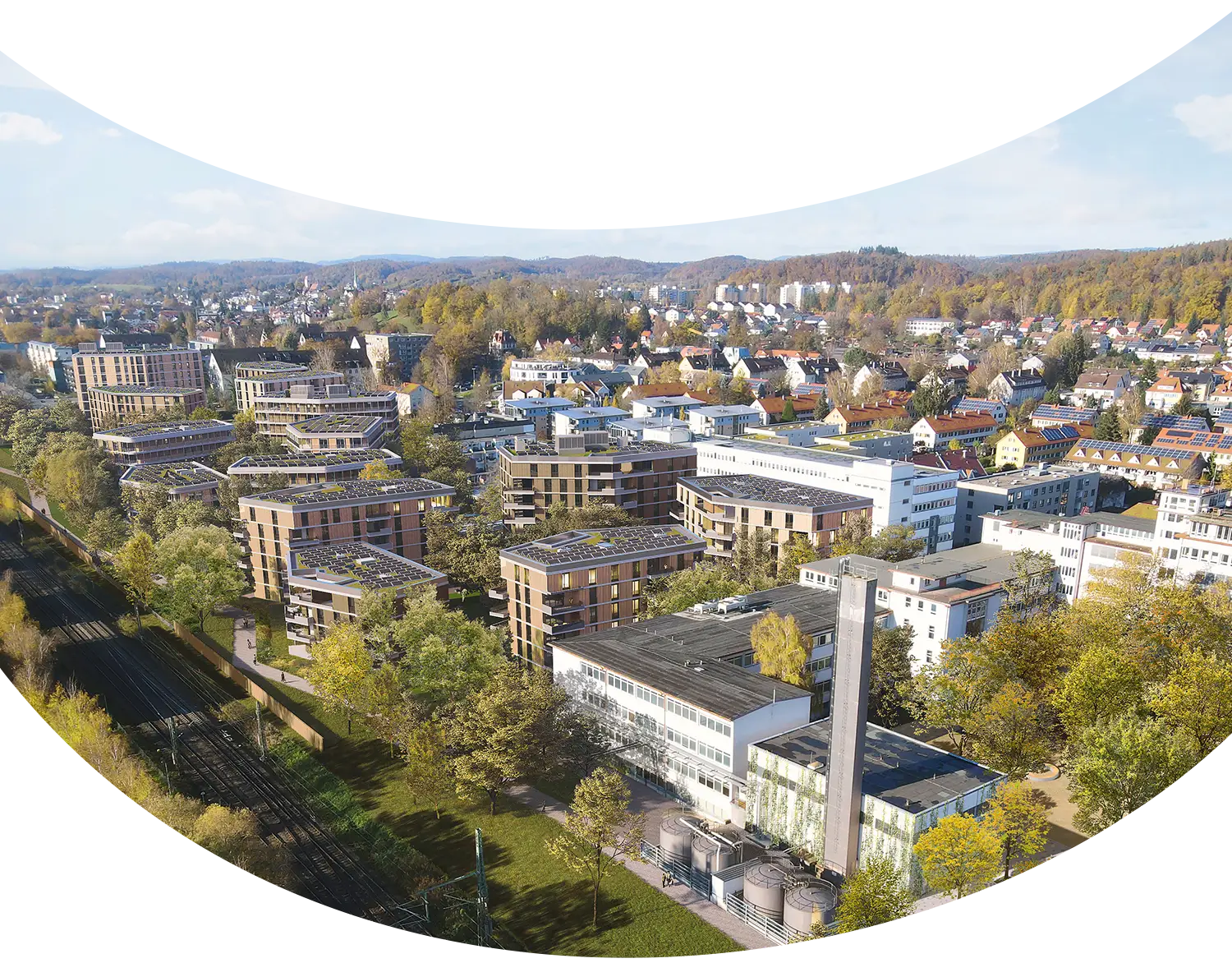 Illustrationsfoto - Ansicht Visualisierung Bücklepark Wohngebäude